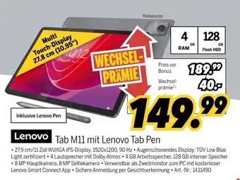 MEDIMAX Lenovo tablet m11 mit lenovo tab pen Angebot