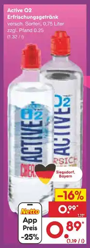 Netto Marken-Discount Active o2 erfrischungsgetränk Angebot