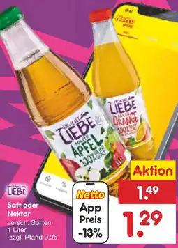 Netto Marken-Discount Frucht liebe saft oder nektar Angebot