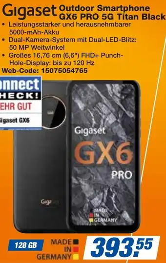 expert Techno Land Gigaset Outdoor Smartphone GX6 PRO 5G Titan Black Angebot