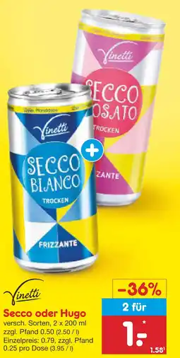 Netto Marken-Discount Vinetti secco oder hugo Angebot
