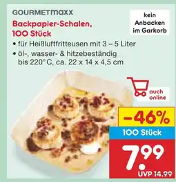 Netto Marken-Discount Gourmetmaxx backpapier-schalen, 100 stück Angebot