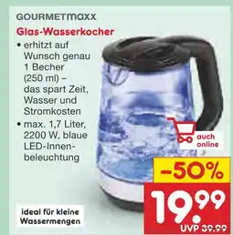 Netto Marken-Discount Gourmetmaxx glas-wasserkocher Angebot