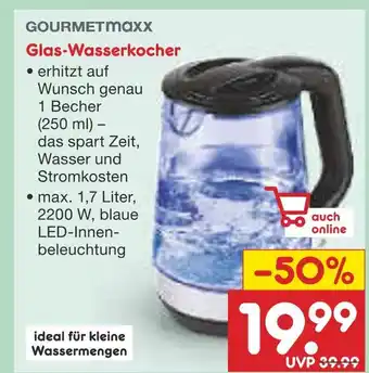Netto Marken-Discount Gourmetmaxx glas-wasserkocher Angebot
