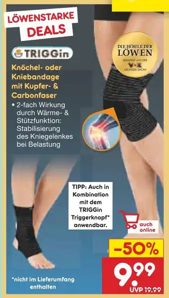 Netto Marken-Discount Triggin knöchel- oder kniebandage mit kupfer- & carbonfaser Angebot
