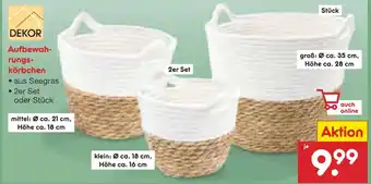 Netto Marken-Discount Dekor aufbewahrungskörbchen Angebot