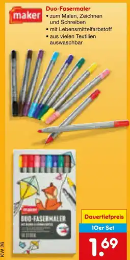 Netto Marken-Discount Maker duo-fasermaler Angebot
