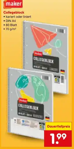 Netto Marken-Discount Maker collegeblock Angebot