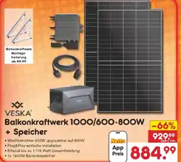 Netto Marken-Discount Veska balkonkraftwerk 1000/600-800w + speicher Angebot