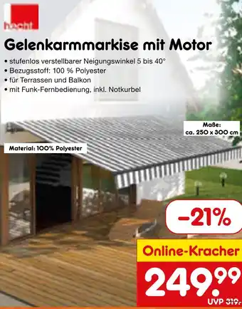 Netto Marken-Discount Hecht gelenkarmmarkise mit motor Angebot
