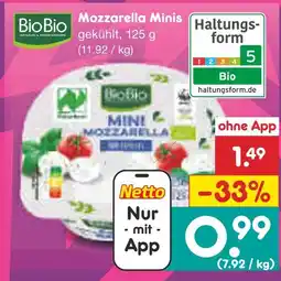 Netto Marken-Discount Biobio mozzarella minis Angebot