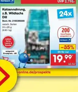 Netto Marken-Discount Katzennahrung, z.b. wildlachs dill Angebot