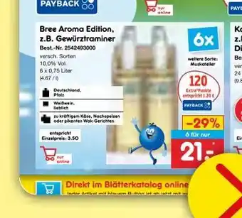 Netto Marken-Discount Bree aroma edition, z.b. gewürztraminer Angebot