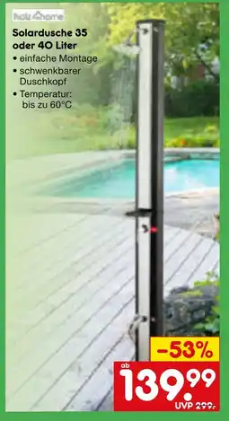 Netto Marken-Discount Holzhome solardusche 35 oder 40 liter Angebot