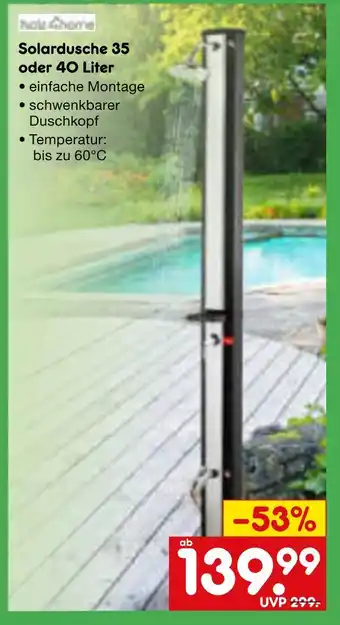Netto Marken-Discount Holzhome solardusche 35 oder 40 liter Angebot