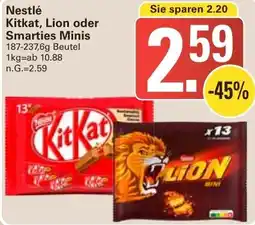 WEZ Nestlé Kitkat, Lion oder Smarties Minis Angebot