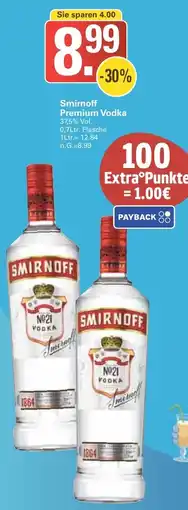 WEZ Smirnoff Premium Vodka Angebot