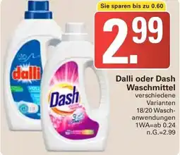 WEZ Dalli oder Dash Waschmittel Angebot