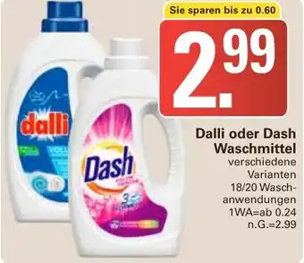 WEZ Dalli oder Dash Waschmittel Angebot