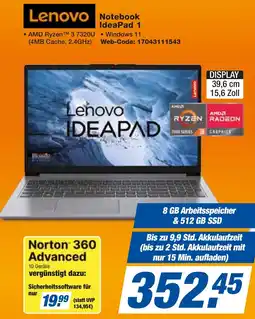 expert Techno Land Lenovo Notebook IdeaPad 1 Angebot
