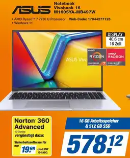expert Techno Land ASUS Notebook Vivobook 16 M1605YA-MB497W Angebot
