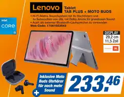 expert Techno Land Lenovo Tablet TAB PLUS + MOTO BUDS Angebot