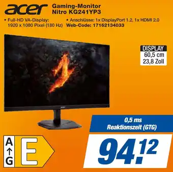 expert Techno Land acer Gaming-Monitor Nitro KG241YP3 Angebot