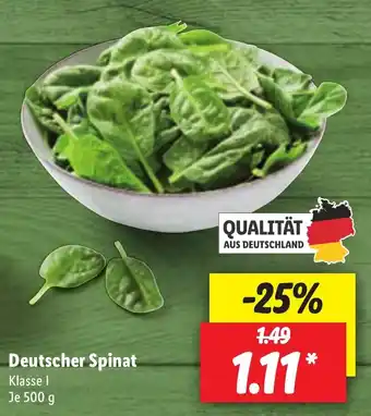 Lidl Deutscher Spinat 500g Angebot