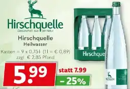Getränkeland Hirschquelle Heilwasser Angebot