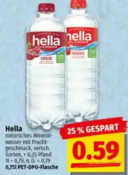 NP Discount Hella natürliches Mineralwasser mit Fruchtgeschmack Angebot