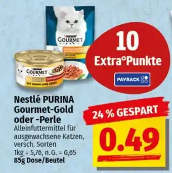 NP Discount Nestlé PURINA Gourmet-Gold oder -Perle Alleinfuttermittel Angebot
