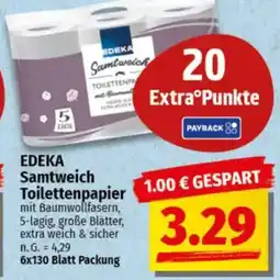 NP Discount EDEKA Samtweich Toilettenpapier Angebot