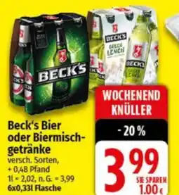 NP Discount Beck's Bier oder Biermischgetränke Angebot