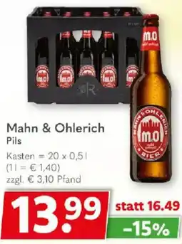 Getränkeland Mahn & Ohlerich Pils Angebot