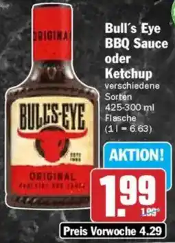 Hit Bull's Eye BBQ Sauce oder Ketchup Angebot
