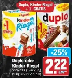 Hit Duplo oder Kinder Riegel Angebot