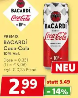 Getränkeland PREMIX BACARDÍ Coca-Cola Angebot
