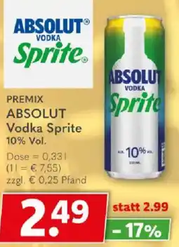 Getränkeland PREMIX ABSOLUT Vodka Sprite Angebot