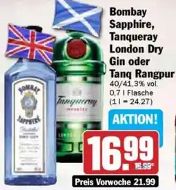 Hit Bombay Sapphire, Tanqueray London Dry Gin oder Tang Rangpur Angebot