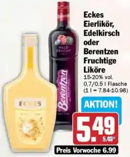 Hit Eckes Eierlikör, Edelkirsch oder Berentzen Fruchtige Liköre Angebot