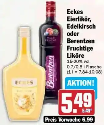 Hit Eckes Eierlikör, Edelkirsch oder Berentzen Fruchtige Liköre Angebot