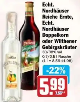 Hit Echt. Nordhäuser Reiche Ernte, Echt. Nordhäuser Doppelkorn oder Wilthener Gebirgskräuter Angebot