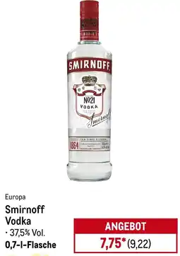 METRO Europa Smirnoff Vodka Angebot