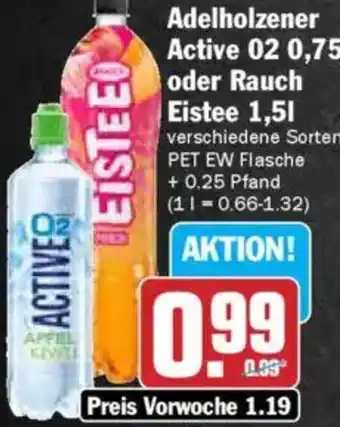 Hit Adelholzener Active oder Rauch Eistee Angebot