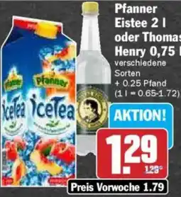 Hit Pfanner Eistee oder Thomas Henry Angebot