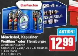 Hit Mönchshof, Kapuziner Weißbier oder Flensburger Angebot