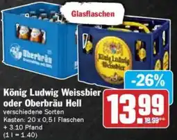 Hit König Ludwig Weissbier oder Oberbräu Hell Angebot