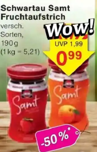 Jawoll Schwartau Samt Fruchtaufstrich Angebot