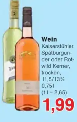 Jawoll Wein Kaiserstühler Spätburgun- der oder Rot- wild Kerner Angebot