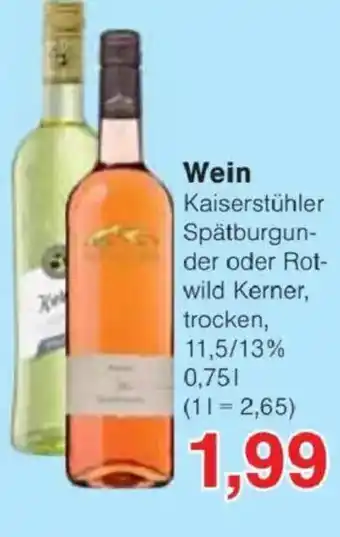 Jawoll Wein Kaiserstühler Spätburgun- der oder Rot- wild Kerner Angebot